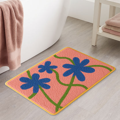 Feblilac The Beach and Palm Trees in The Sunset Tufted Bath Mat