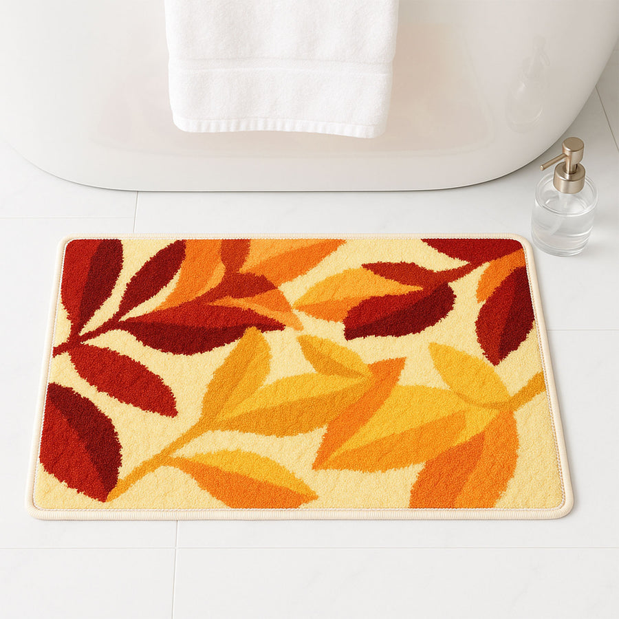 Feblilac Red Leaves Bath Mat - view 3