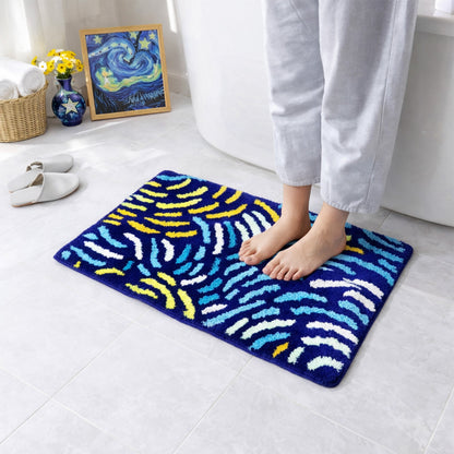 Line of Starry Night Bath Mat, Van Gogh Home Decor