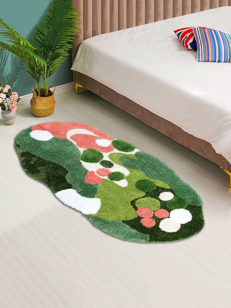 Green Moss Soft Fluffy Rug, Lake Bedroom Runner Mat - view 7
