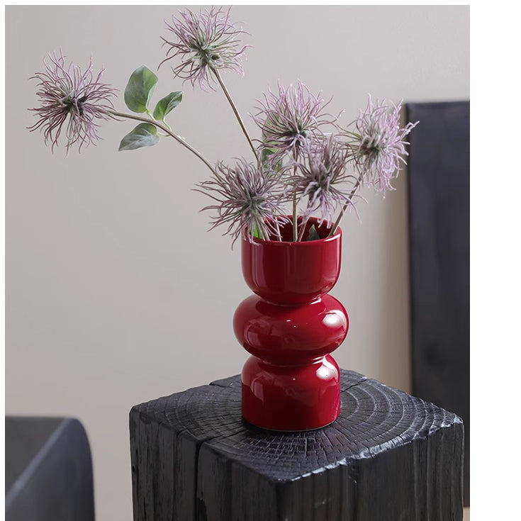 Feblilac Ins Style Retro Ceramic Vase Decorative Ornament Hydroponic Flower Arrangement Housewarming Wedding C