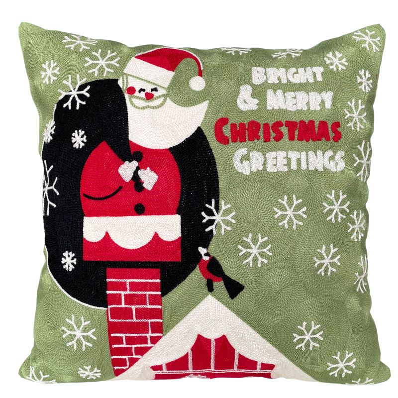 Christmas Snowman Pillow Cushion, Red Holiday Gift Home Decor