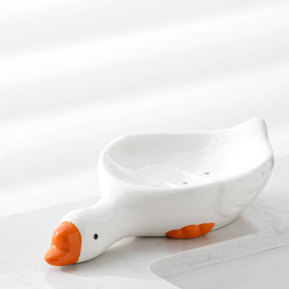 Feblilac Duck Elephant Soap Box for Bathroom