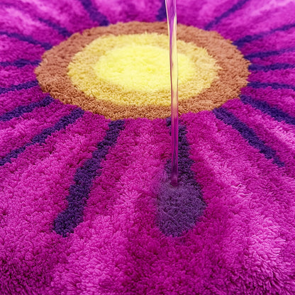 Feblilac Purple Flowers Tufted Bath Mat