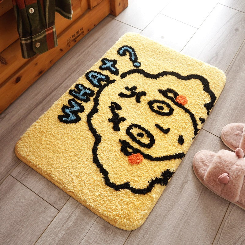 Feblilac Cute Cartoon Girl Tufted Bath Mat - view 2
