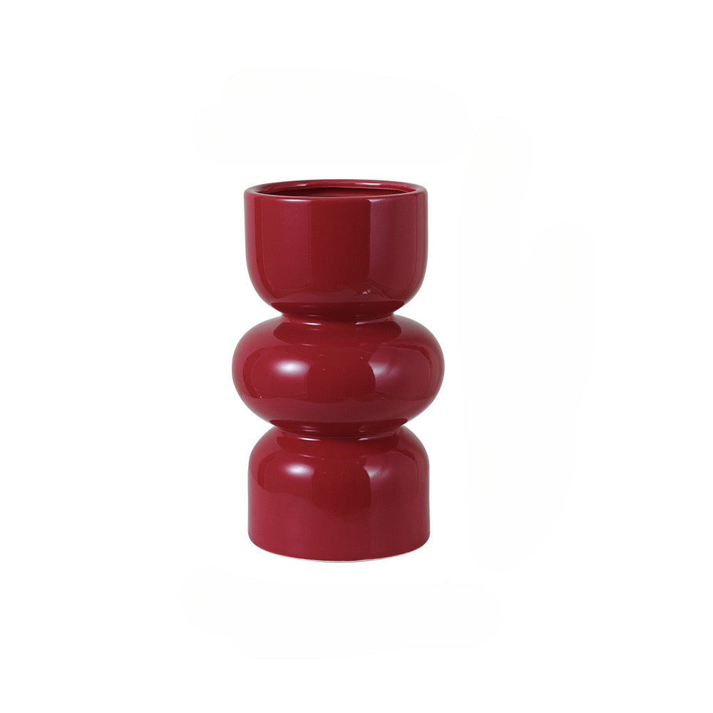 Feblilac Ins Style Retro Ceramic Vase Decorative Ornament Hydroponic Flower Arrangement Housewarming Wedding C - view 17