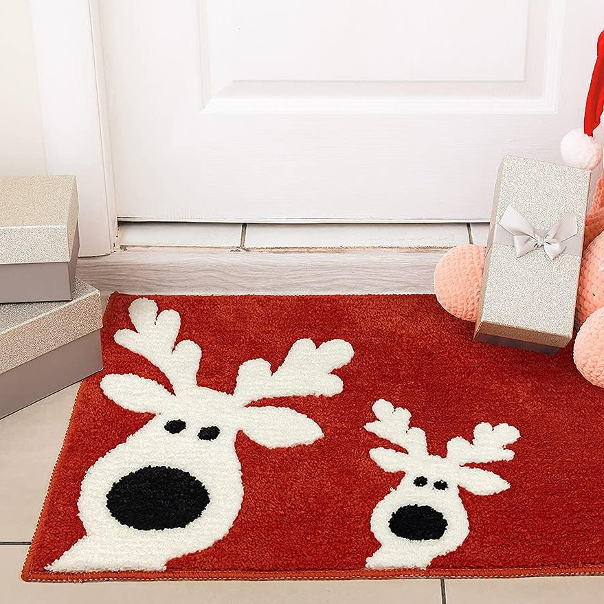 Cute Deer Bath Mat Christmas Decor, Reindeer Bathroom Decor, 20x32 inches - view 2