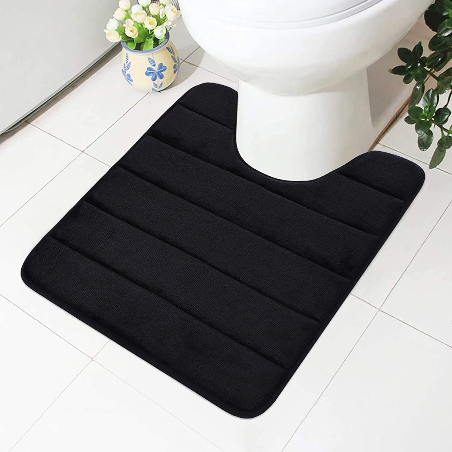 Soft Memory Foam Bath Mat, Solid Color Bathroom Rug, Non-Slip Water Absorbent - view 9