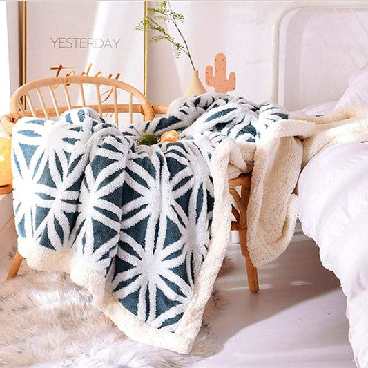 Navy Blue Throw 60'' X 50''- Bohemian Soft Plush Flannel Throw Blankets for Bed/Couch/Sofa/Office/Camping