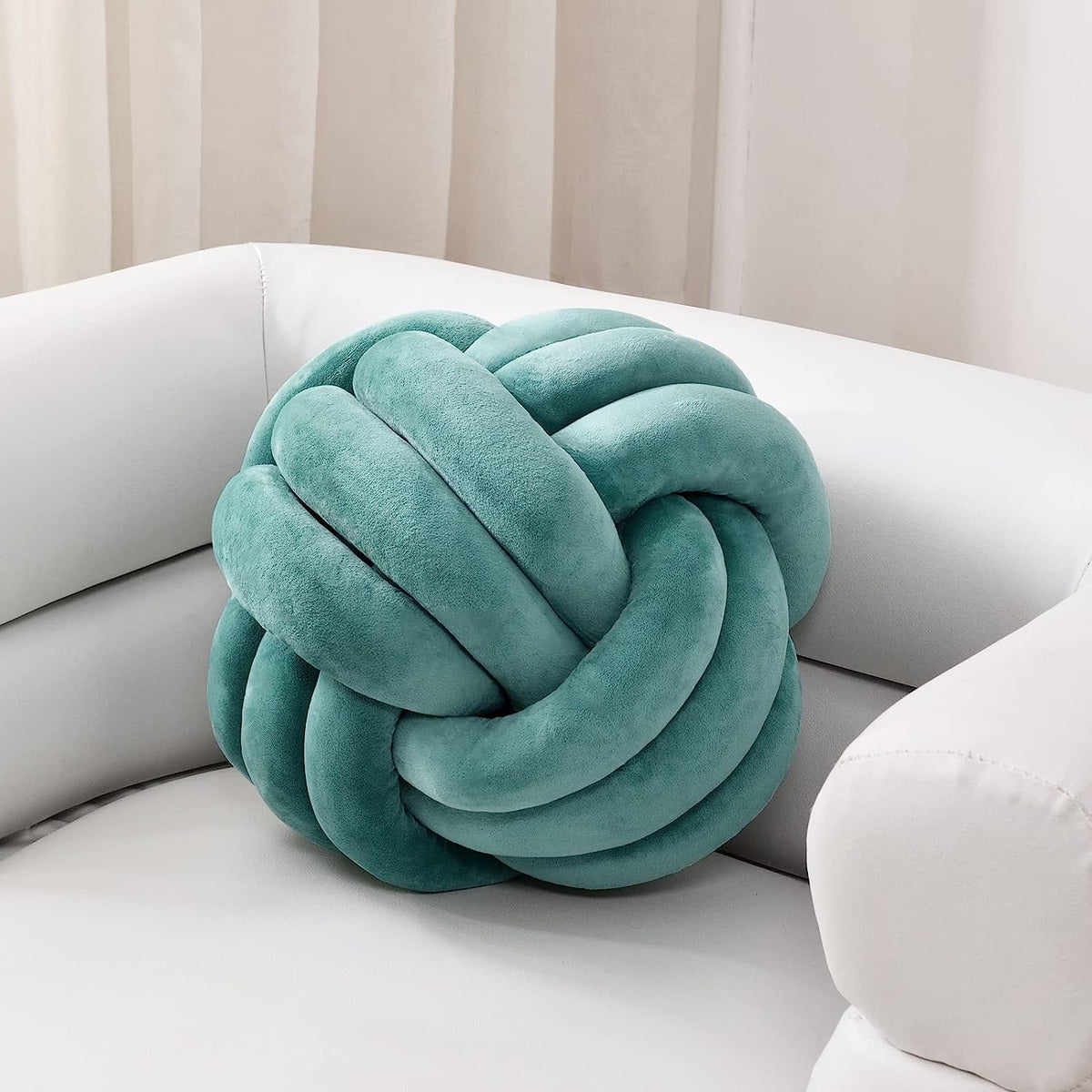 Feblilac Soft Knot Ball Pillows,Round Throw Pillow Cushion Home Decoration Plush Pillow,Throw Knotted Pillow H - view 21