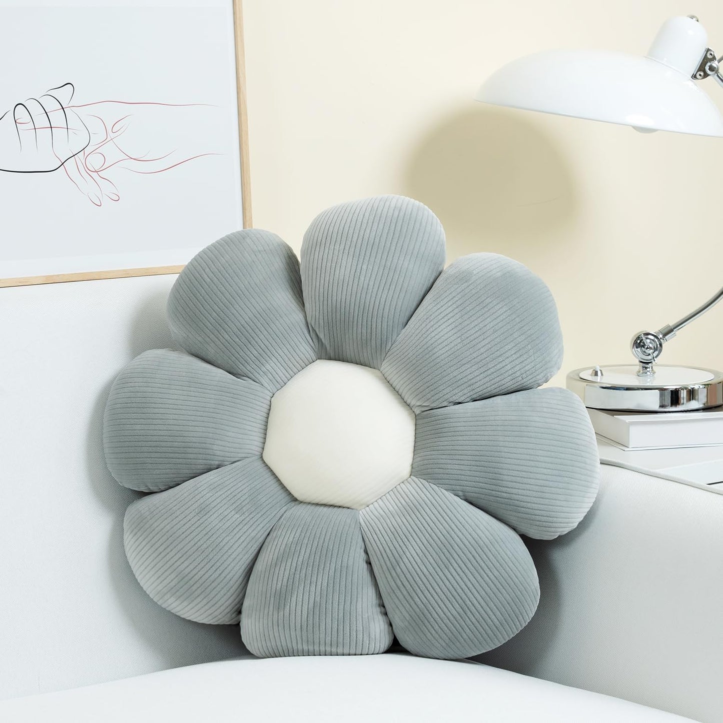 Feblilac Flower Pillow, Flower-Shaped Throw Pillow, Butt Cushion Floor Pillow, Seating Cushion, Cute Room Decor, Plush Pillow for Bedroom Sofa Chair