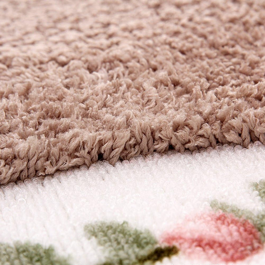 Feblilac Khaki Tufted Bathroom Mat Toilet U-Shaped Floor Mat - view 4