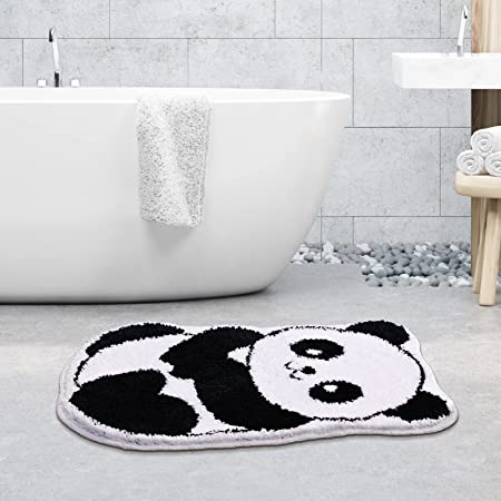 Feblilac Cute Panda Tufted Bath Mat