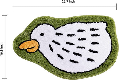 Feblilac Cute White Duck Tufted Bath Mat