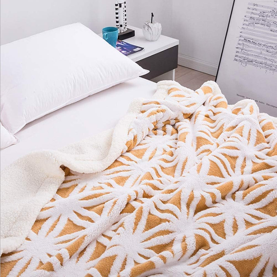 Yellow Throw 60'' X 50''- Bohemian Soft Plush Flannel Throw Blankets for Bed/Couch/Sofa/Office/Camping - view 3
