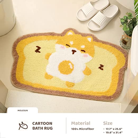 Feblilac Toast and Animals Tufted Bath Mat - view 7