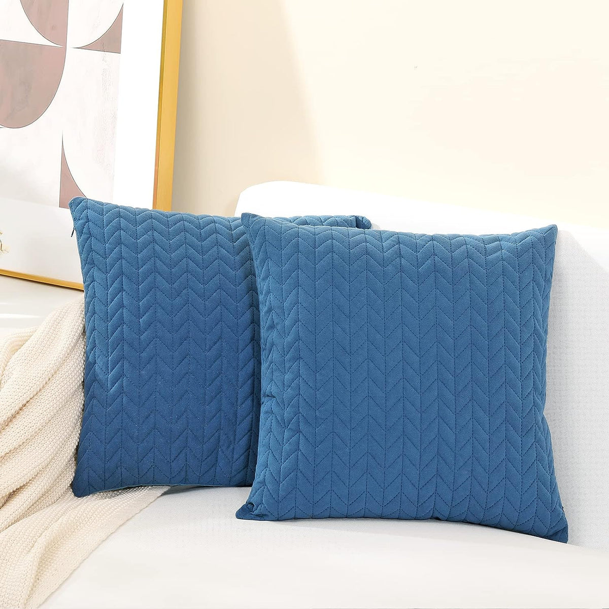 Feblilac Set of 2 Decorative Throw Pillow Covers Pillowcases Soft Square Cushion Covers Farmhouse Home Decor S - view 10