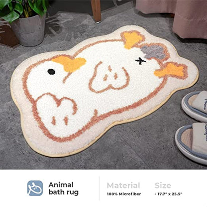 Feblilac Duck Animals Tufted Bath Mat