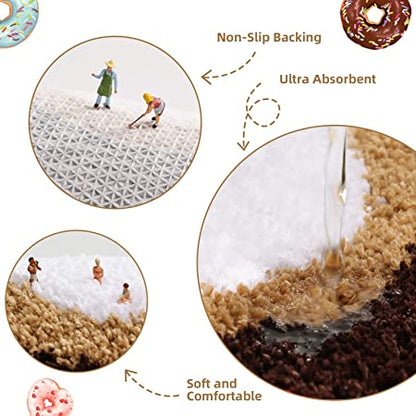 Feblilac Cute Donut Tufted Bath Mat