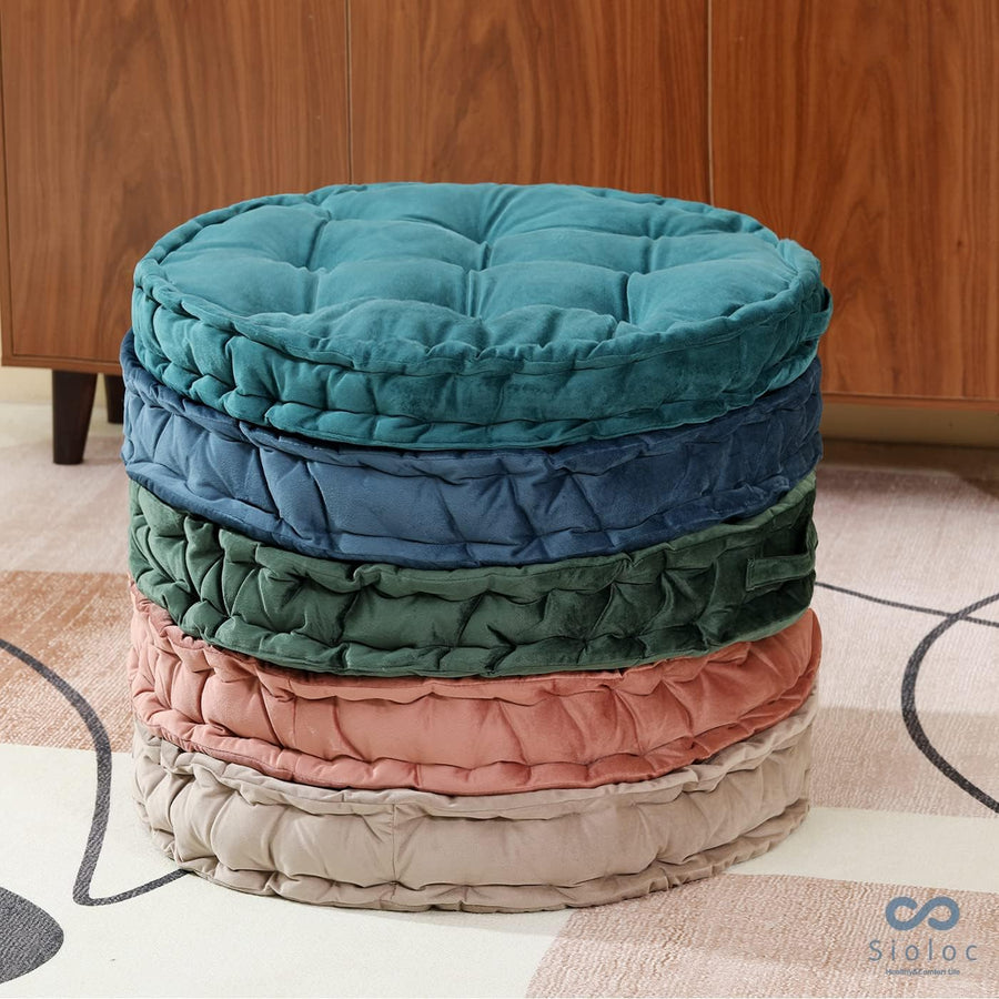 Feblilac Round Floor Pillows,Seating Cushion Floor Pillow Seating for Adults & Kids Bedroom,Thick Meditation P - view 2