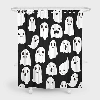 Feblilac Halloween Ghost Shower Curtain with Hooks