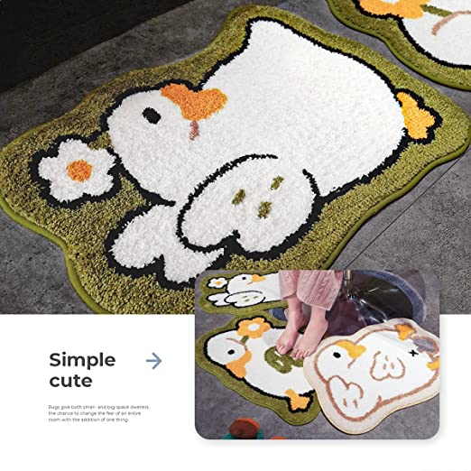 Feblilac Duck Animals Tufted Bath Mat