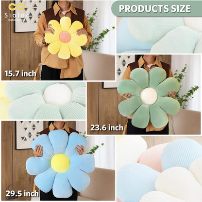 Feblilac Flower Pillow, Flower-Shaped Throw Pillow, Butt Cushion Floor Pillow, Seating Cushion, Cute Room Decor, Plush Pillow for Bedroom Sofa Chair