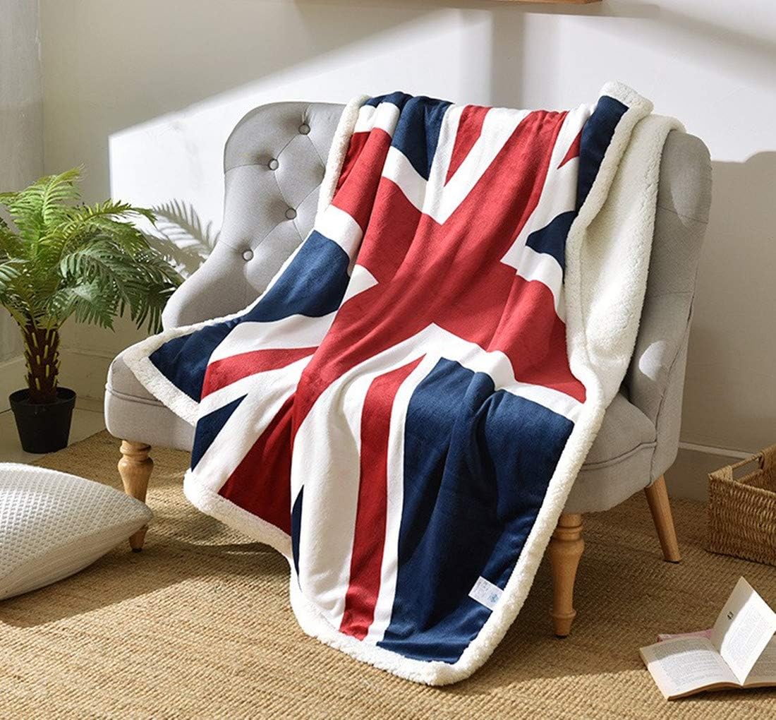 Union Jack Throw 60'' X 50''- Bohemian Soft Plush Flannel Throw Blankets for Bed/Couch/Sofa/Office/Camping