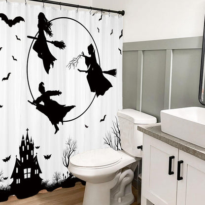 Feblilac Halloween Holiday  Waterproof Witch Shower Curtain with Hooks