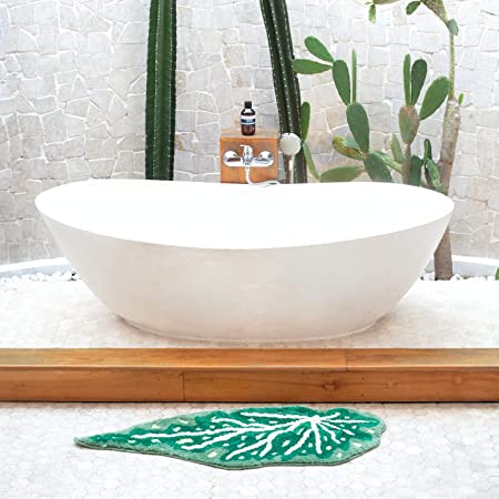 Feblilac Begonia Leaves Tufted Bath Mat