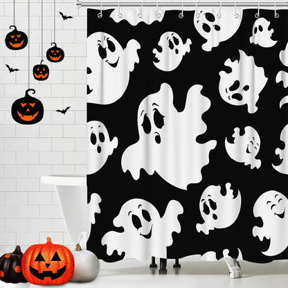 Feblilac Skull Funny Dance Halloween Dancing Cartoon Fun Joints Party Vintage Shower Curtain with Hooks