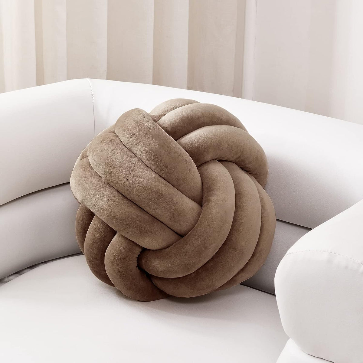 Feblilac Soft Knot Ball Pillows,Round Throw Pillow Cushion Home Decoration Plush Pillow,Throw Knotted Pillow H - view 9