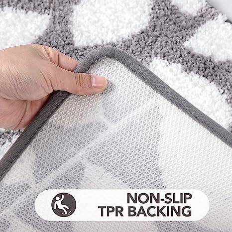 Feblilac Grey Leaf Tufted Bath Mat - view 4