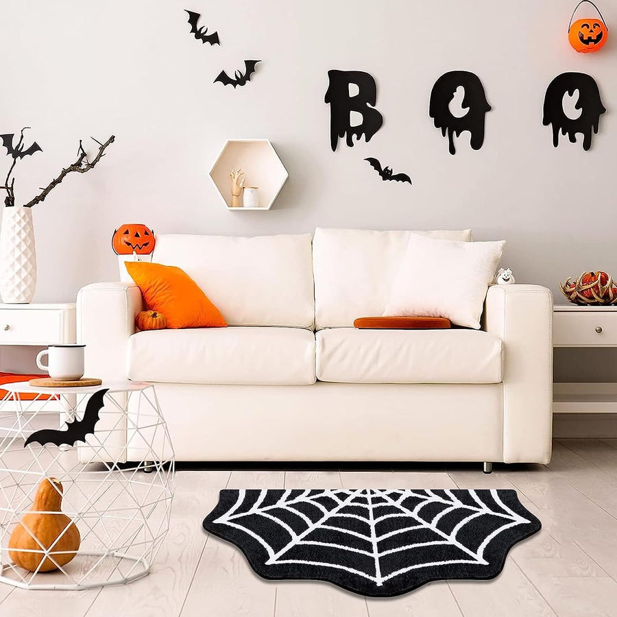 Feblilac Spider Web Rugs, Halloween Rug 20"x 32" Gothic Home Decor Small Rug - view 3