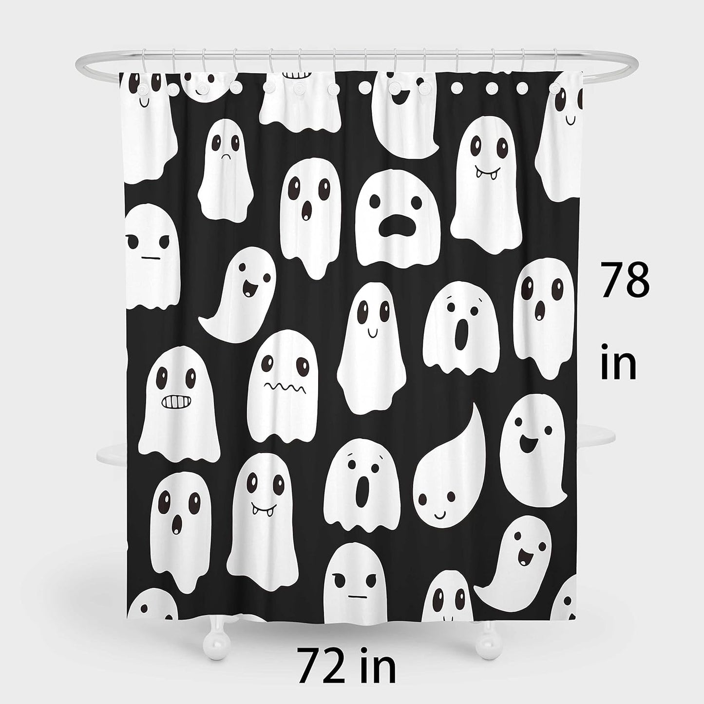 Feblilac Halloween Ghost Shower Curtain with Hooks