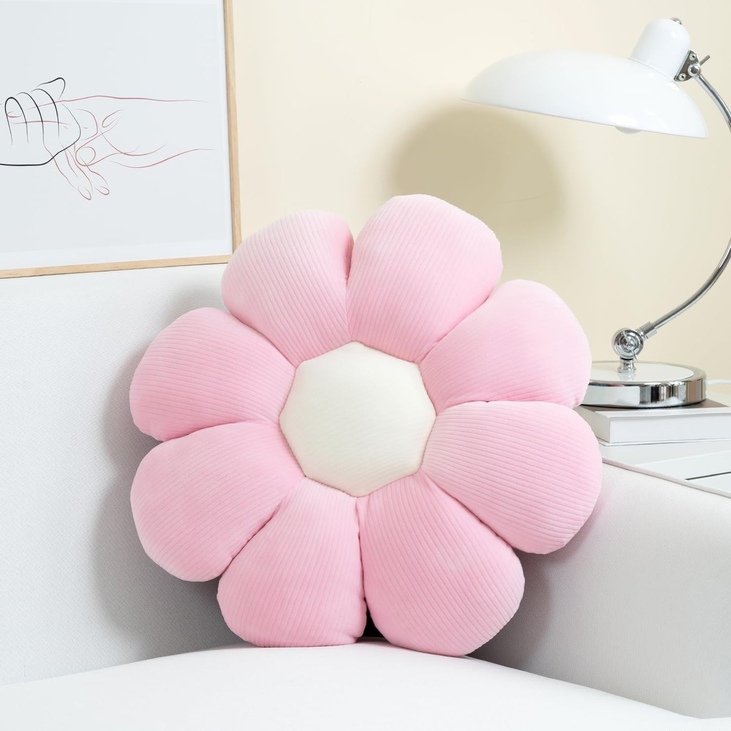 Feblilac Flower Pillow, Flower-Shaped Throw Pillow, Butt Cushion Floor Pillow, Seating Cushion, Cute Room Decor, Plush Pillow for Bedroom Sofa Chair