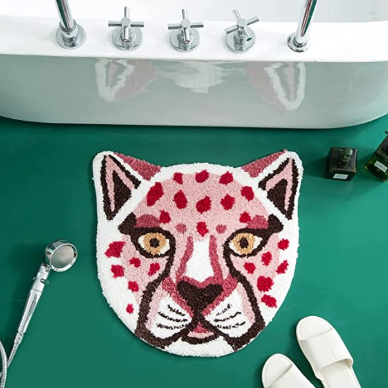 Feblilac Lion Tiger Head Animals Tufted Bath Mat - view 4
