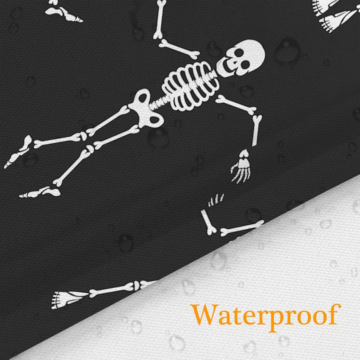 Feblilac Skull Funny Dance Halloween Dancing Cartoon Fun Joints Party Vintage Shower Curtain with Hooks