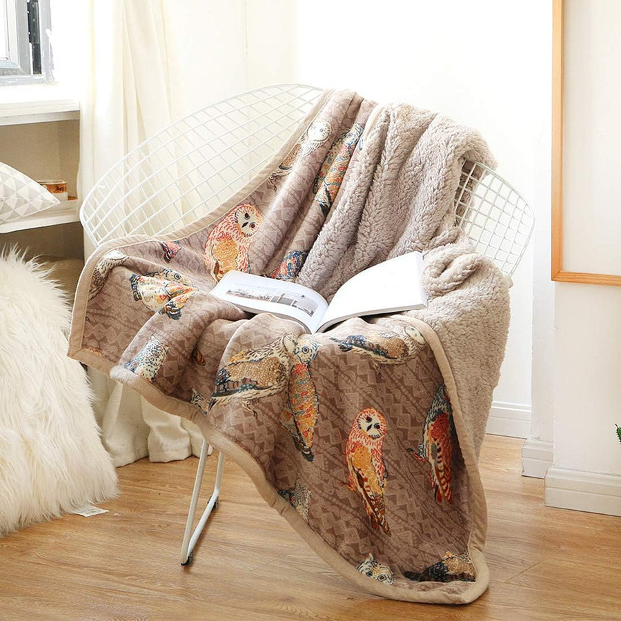 Colorful Owl Throw 60'' X 50''- Soft Plush Flannel Throw Blankets for Bed/Couch/Sofa/Office/Camping - view 2