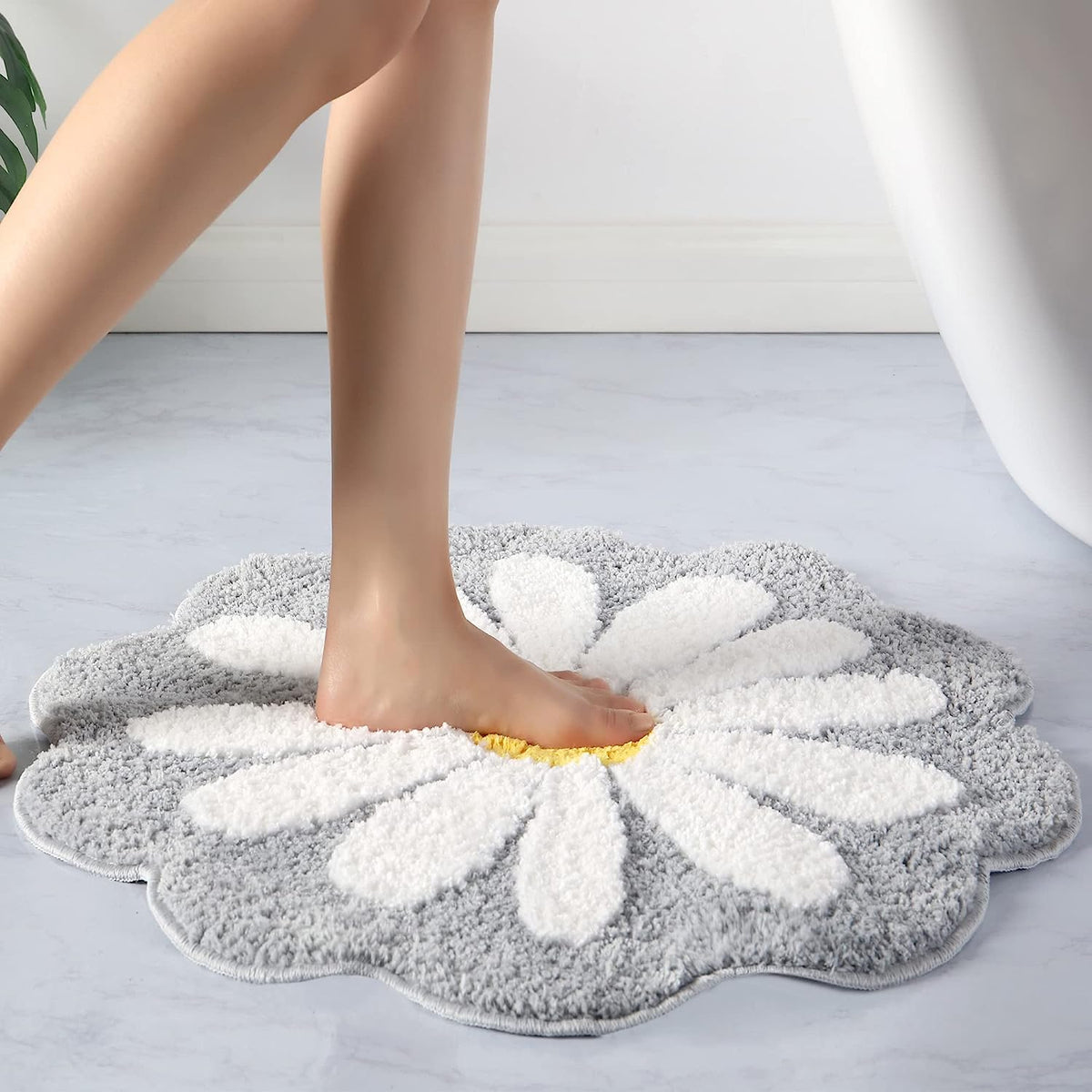 Cute Bath Mat,Pink Flower Rug,Water Absorption Non Slip Mat,Soft Machine Wash Rug Mat for Bedroom Kitchen Bath - view 10