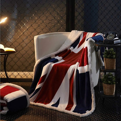 Union Jack Throw 60'' X 50''- Bohemian Soft Plush Flannel Throw Blankets for Bed/Couch/Sofa/Office/Camping