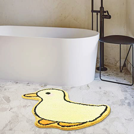 Feblilac Cute Yellow Duck Tufted Bath Mat