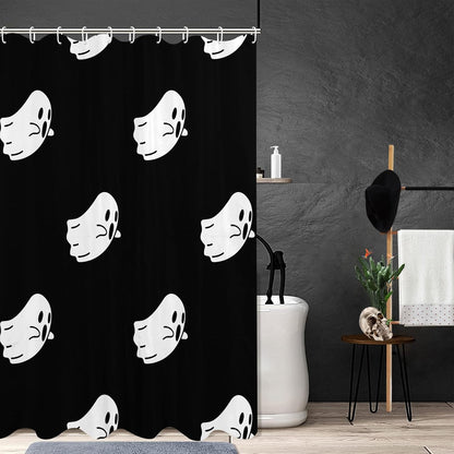 Feblilac Skull Funny Dance Halloween Dancing Cartoon Fun Joints Party Vintage Shower Curtain with Hooks