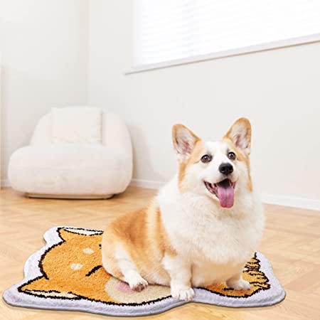 Feblilac Cute Shiba Cat Tufted Bath Mat - view 3