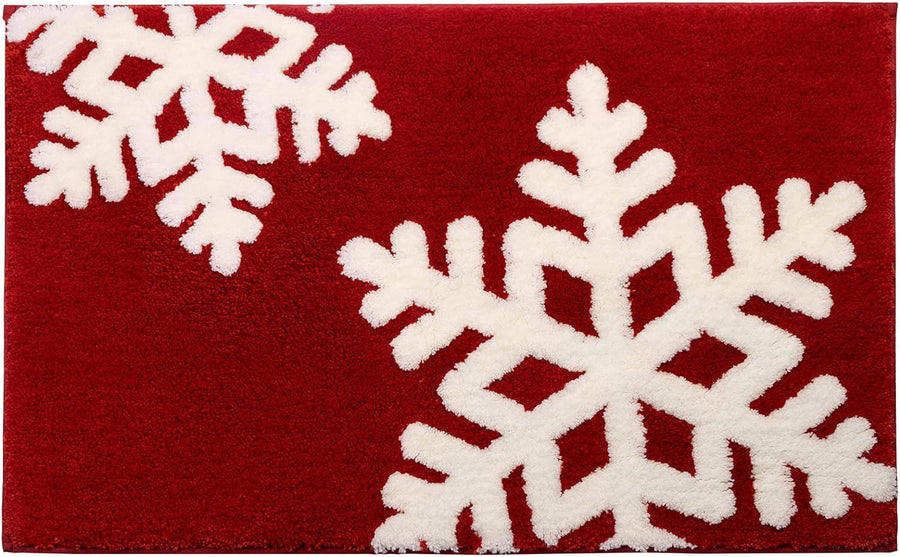 Feblilac Christmas Bathroom Decor Red Bathroom Mat - view 4