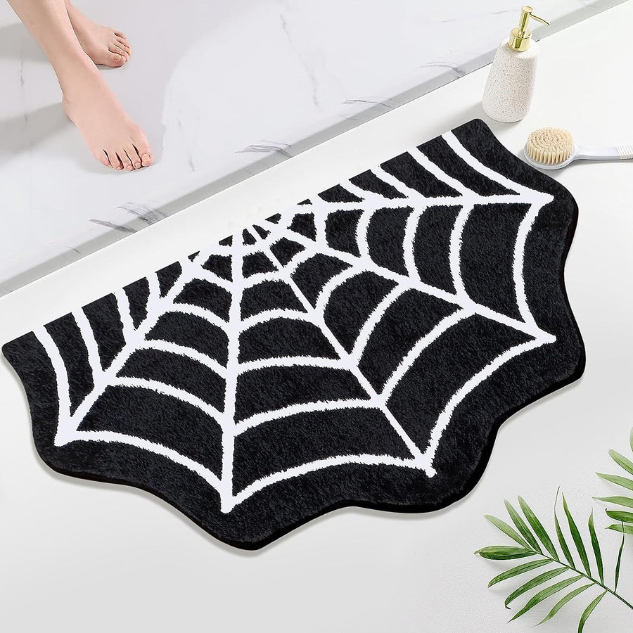Feblilac Spider Web Rugs, Halloween Rug 20"x 32" Gothic Home Decor Small Rug