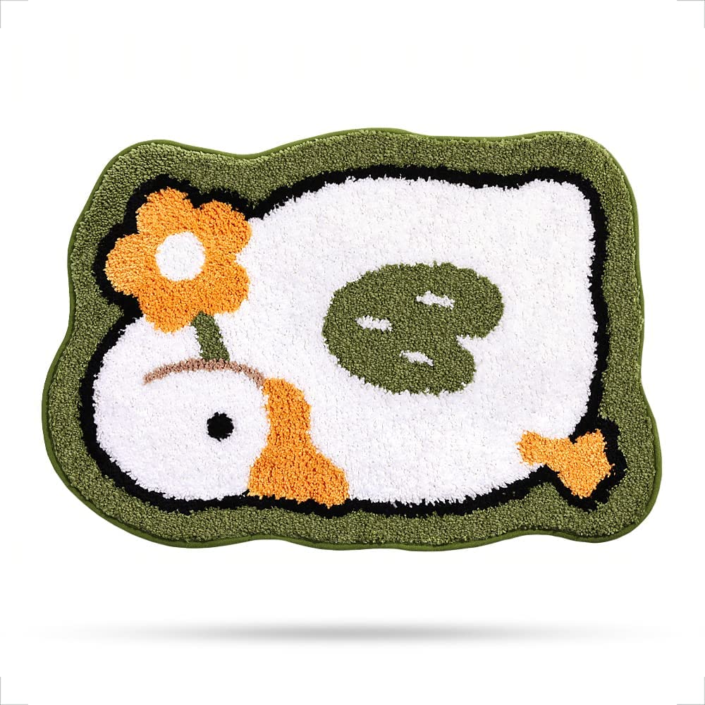 Cute Little Duck and Flower Bath Mat, Soft Shower Rug
