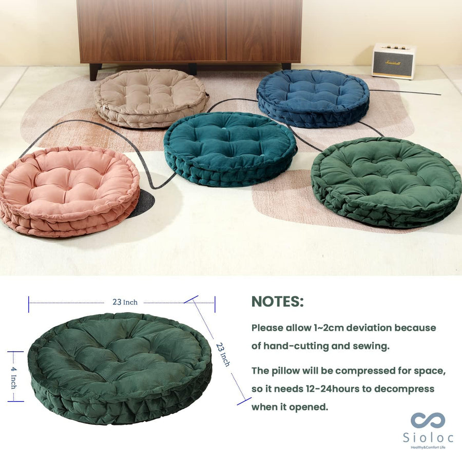Feblilac Round Floor Pillows,Seating Cushion Floor Pillow Seating for Adults & Kids Bedroom,Thick Meditation P - view 3