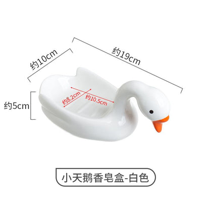 Feblilac Personalized Swan Bathroom Soap Box