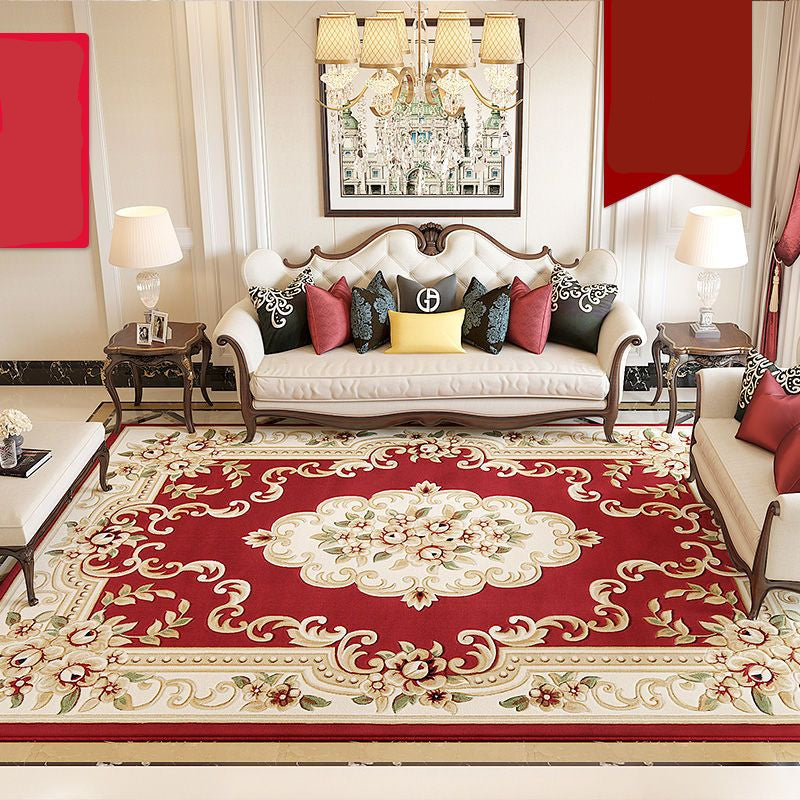 European Flowers Style Area Rug, Vintage Carpet for Living Room Bedroom